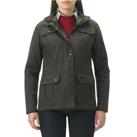 Barbour - Ladies Utility Waxed Jacket - Olive Green - US Size 4 / UK Size 8 - Picture 1 of 6